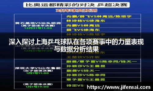 深入探讨上海乒乓球队在各项赛事中的力量表现与数据分析结果